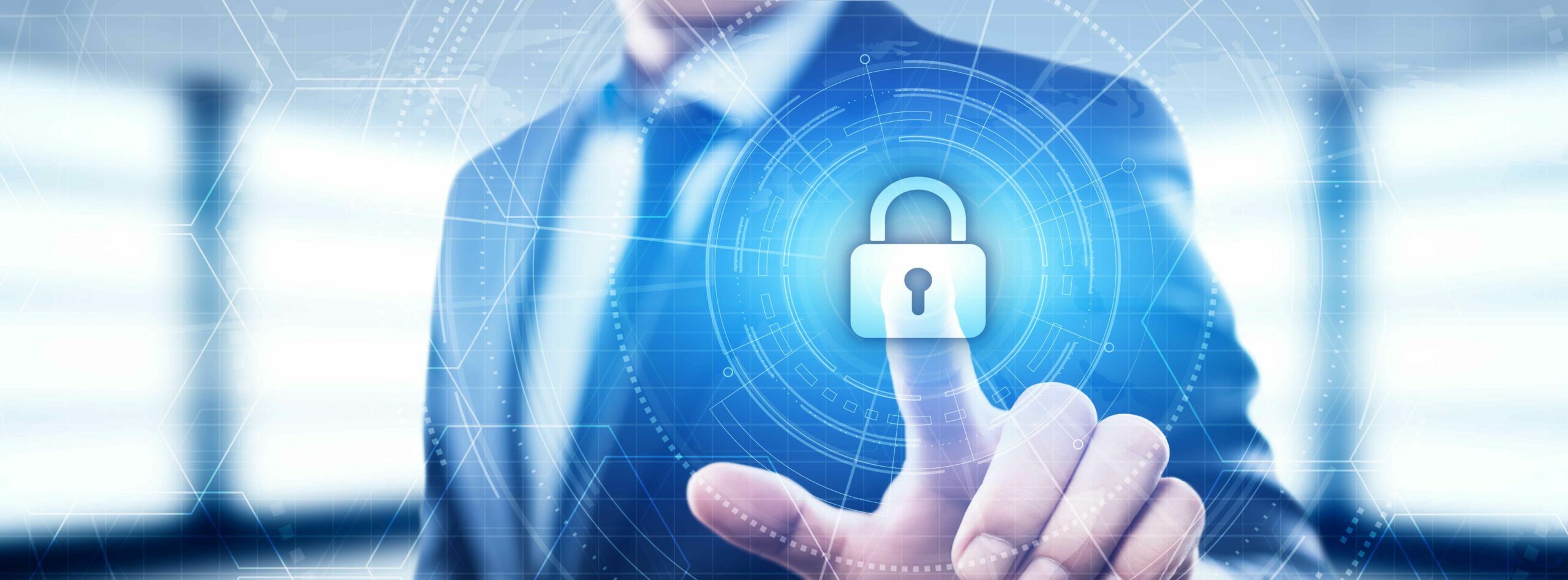 Cyber Security Lock on Digital Screen Data Protection Business Technology Privacy concept